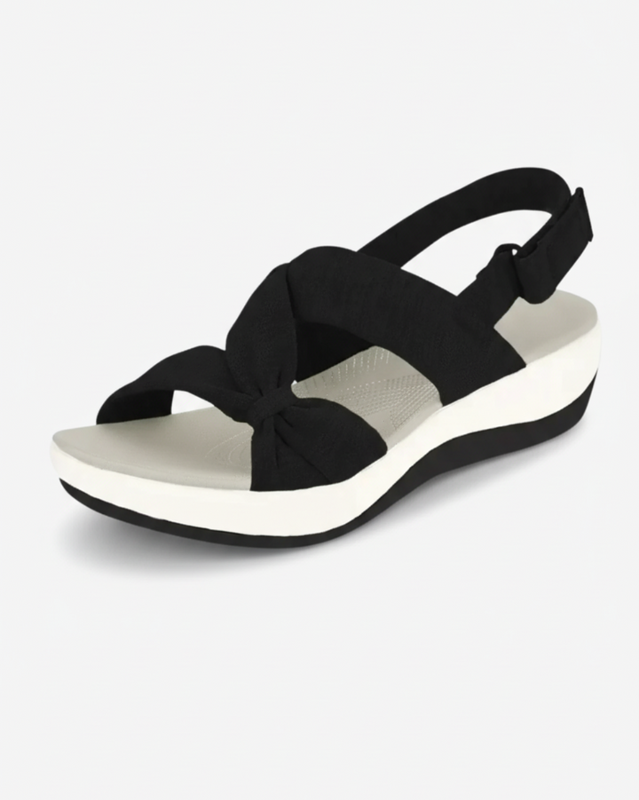 EliseMode Dames Strik Sandalen Sleehak Verstelbaar