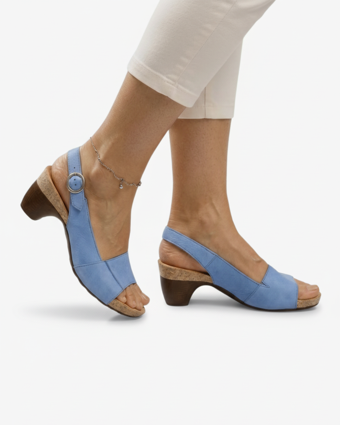 EliseMode Dames Kitten Heel Slingback Open Neus Sandalen