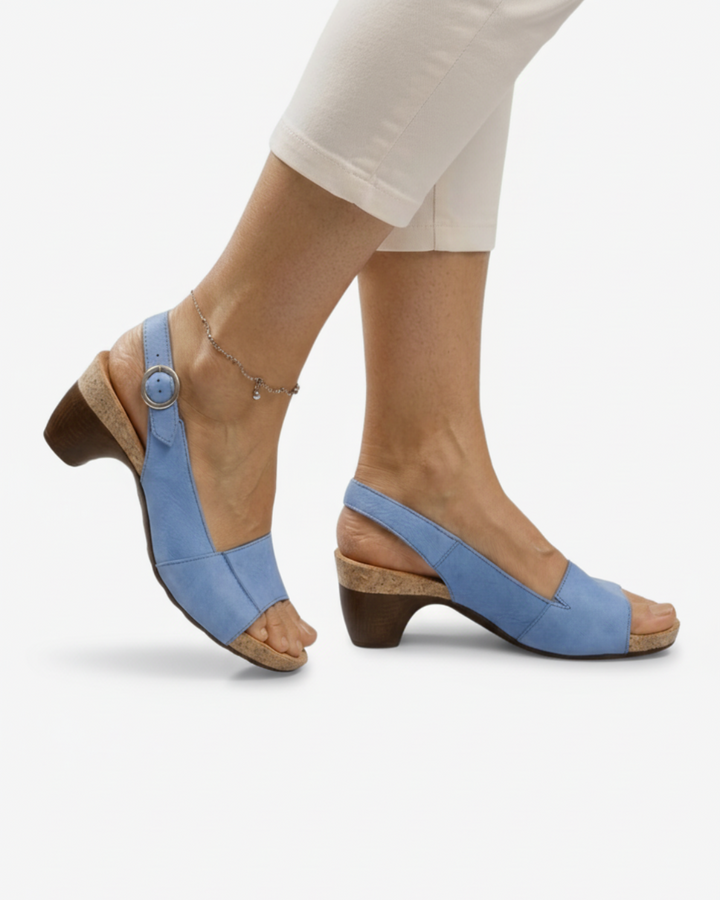 EliseMode Dames Kitten Heel Slingback Open Neus Sandalen