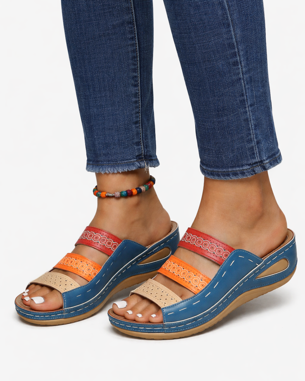 EliseMode | Dames Sleehak Slippers Multicolor Bandjes