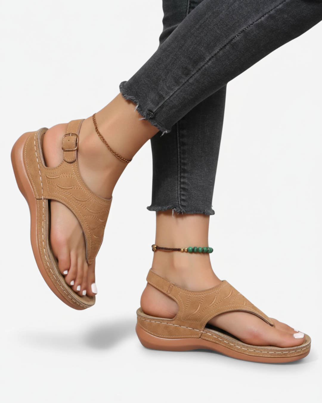 EliseMode Dames Teenslippers Enkelbandjes Zomer