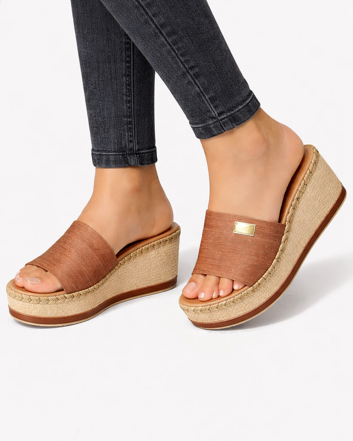 EliseMode | Dames Espadrille Platform Instappers Sleehak