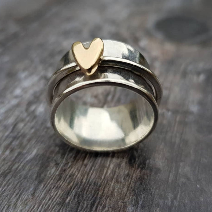 Elise Mode Dames Spinner Ring met Hartje in Goud