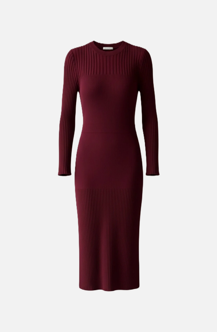 Elise Mode Dames Gebreide Bodycon Midi Jurk
