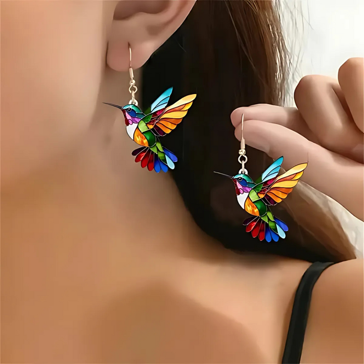 Elise Mode Dames Kolibrie Ketting met Bijpassende Oorbellen