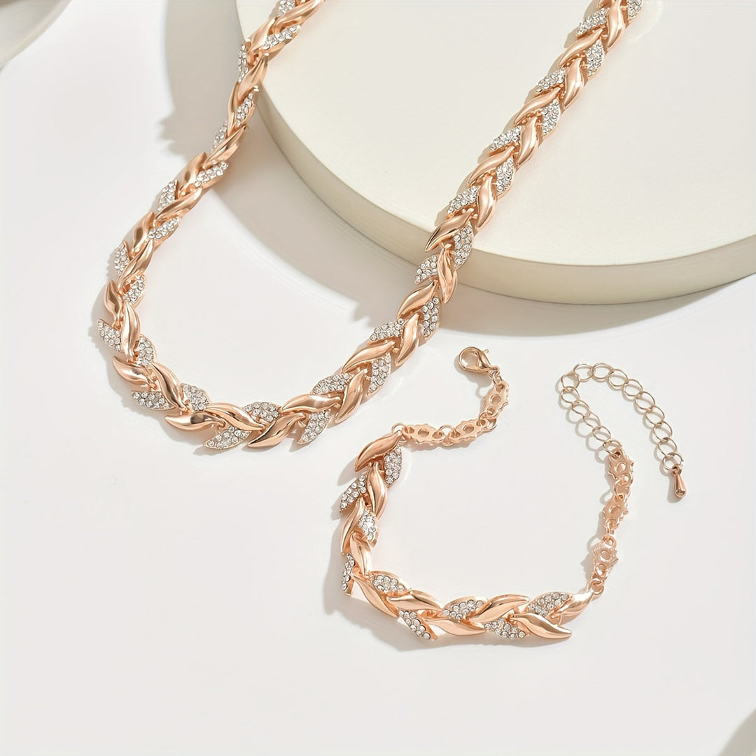 Elise Mode Dames Sieradenset Ketting en Armband Visgraat