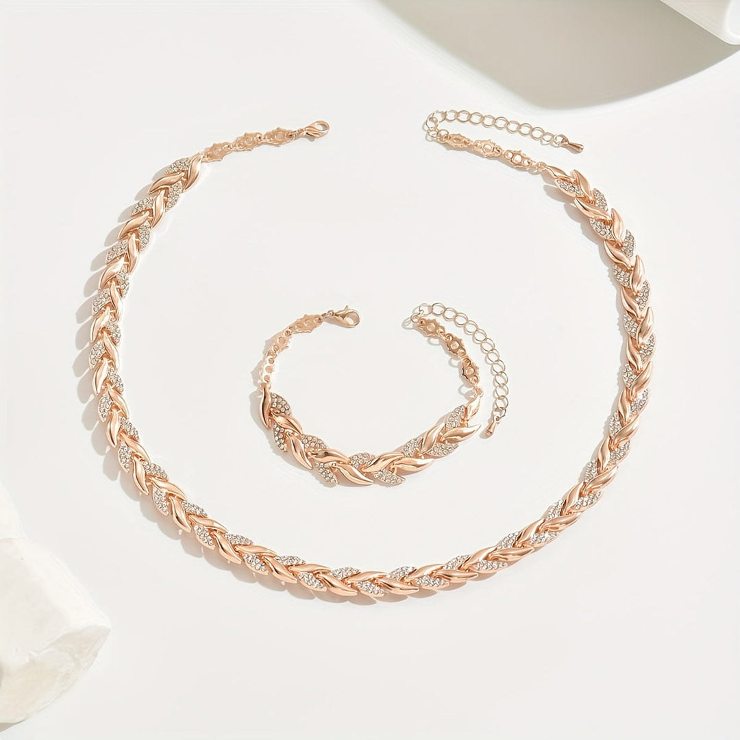 Elise Mode Dames Sieradenset Ketting en Armband Visgraat