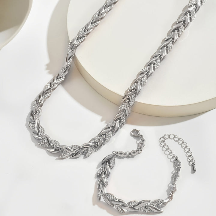 Elise Mode Dames Sieradenset Ketting en Armband Visgraat