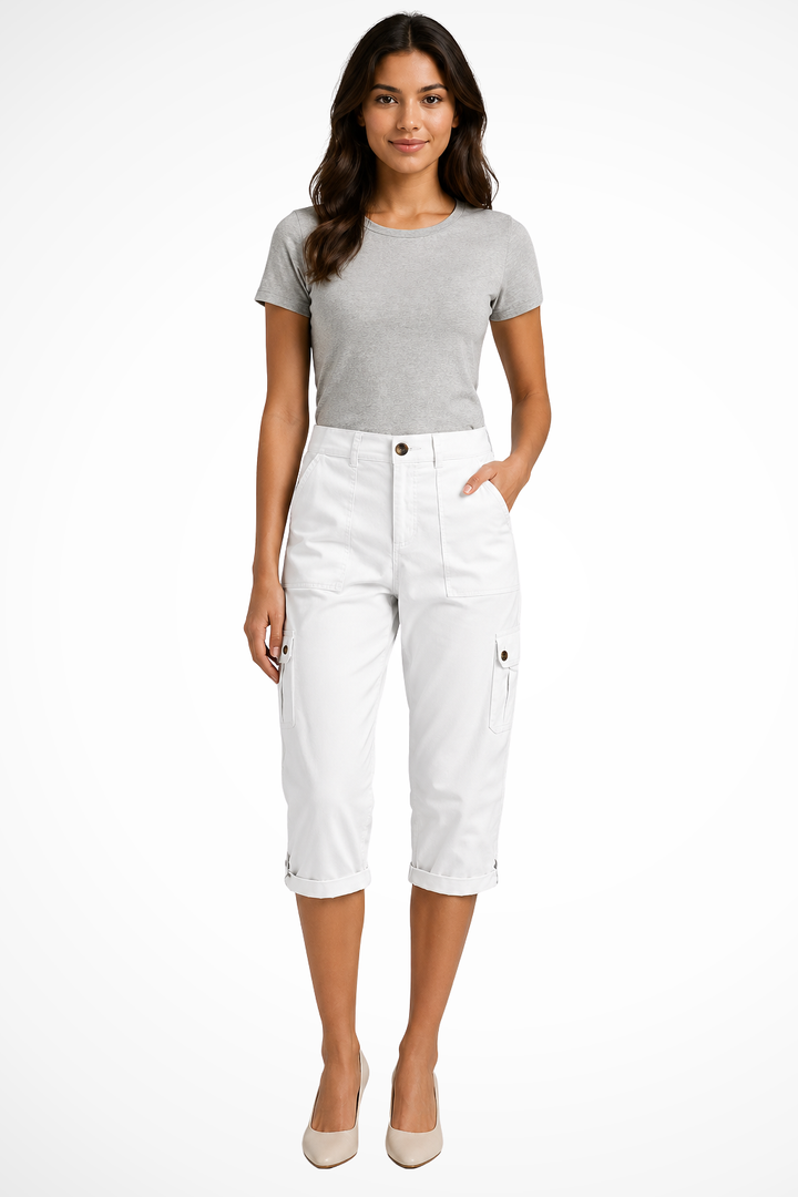 EliseMode Cargo Broek in Wit