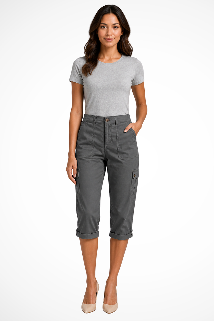 EliseMode Cargo Broek in Donkergrijs