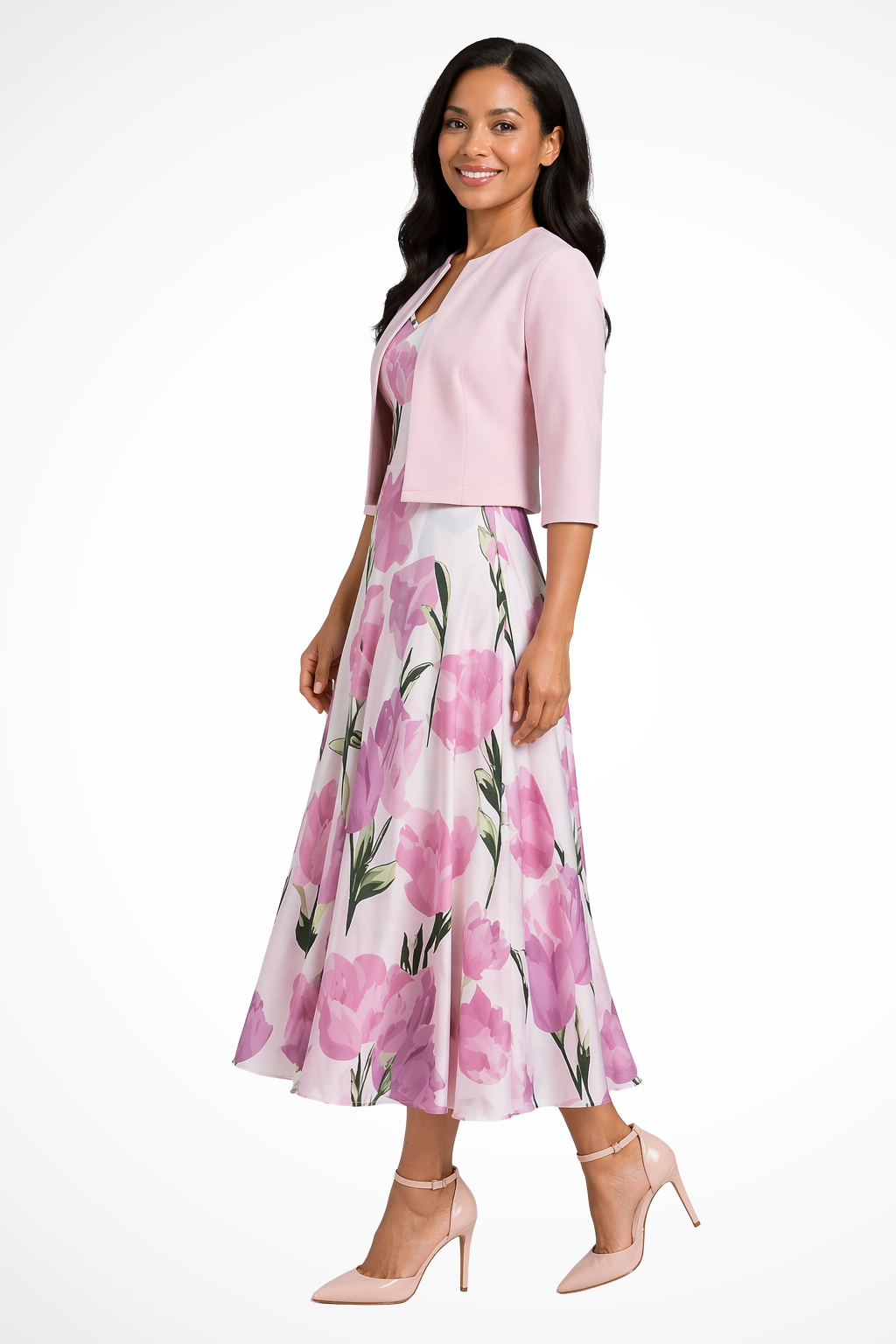 Elise Mode Dames Bloemenprint Maxi Set Getailleerd