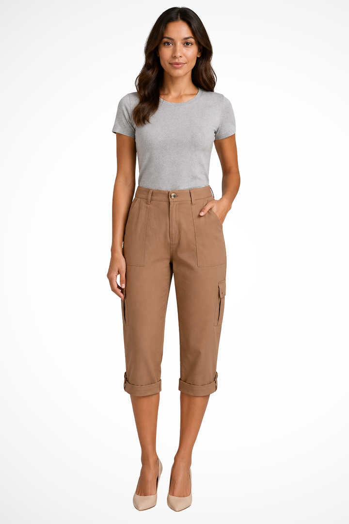 EliseMode Cargo Broek in Koffiebruin