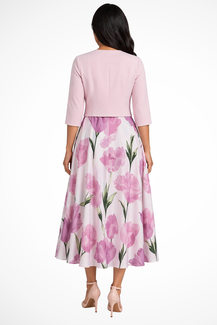Elise Mode Dames Bloemenprint Maxi Set Getailleerd