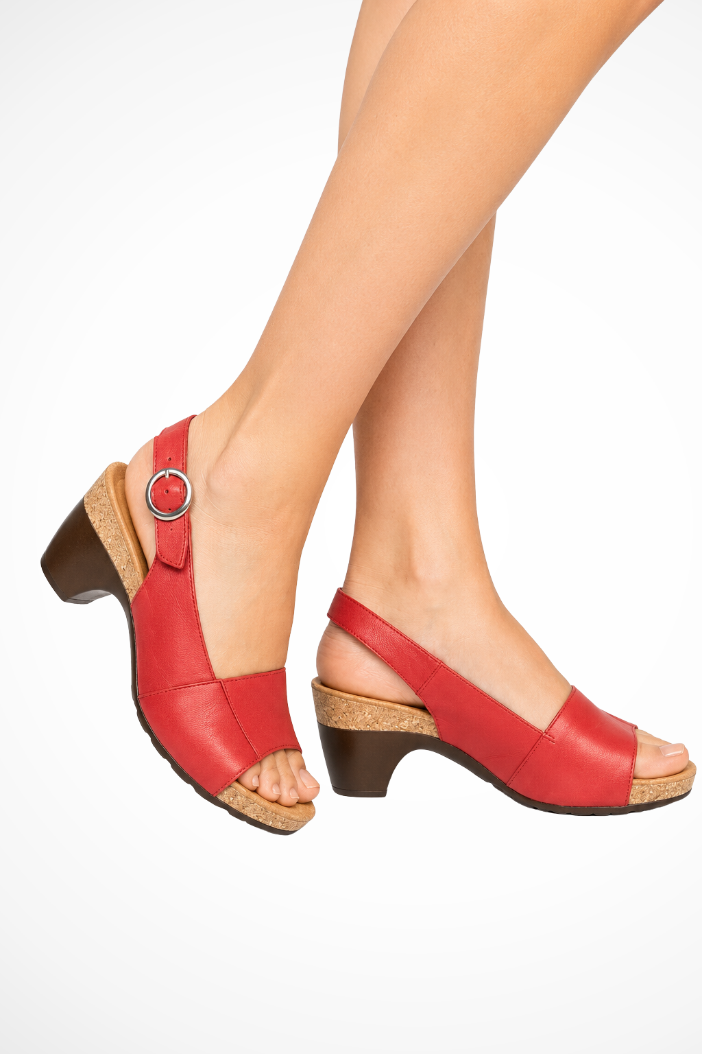 Elise Mode Dames Sandalen Blokhak Slingback in Rood