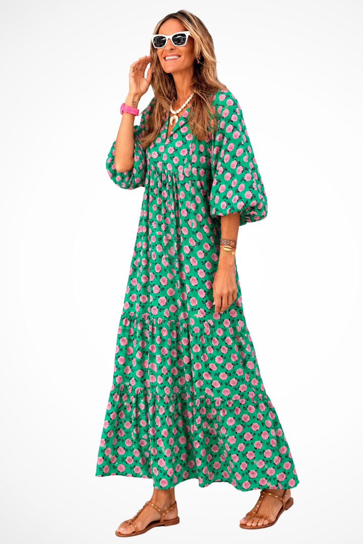 Elise Mode Dames Vloeiende Boho Maxi Jurk