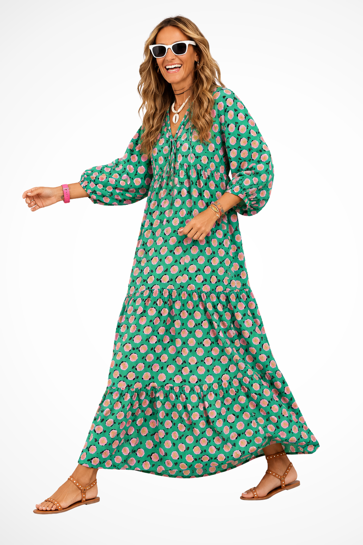 Elise Mode Dames Vloeiende Boho Maxi Jurk