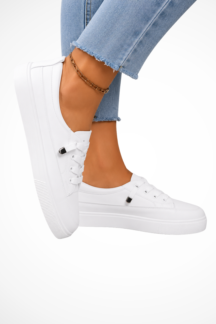 Elise Mode Dames Canvas Sneakers met Veters