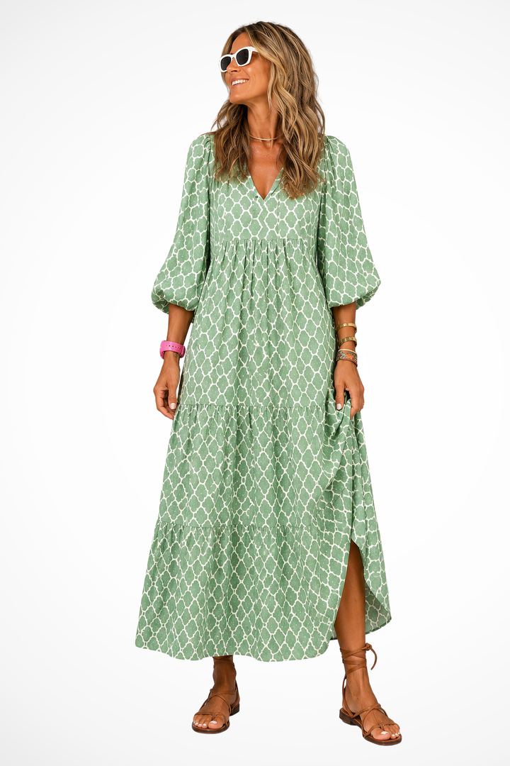 Elise Mode Dames Vloeiende Boho Maxi Jurk