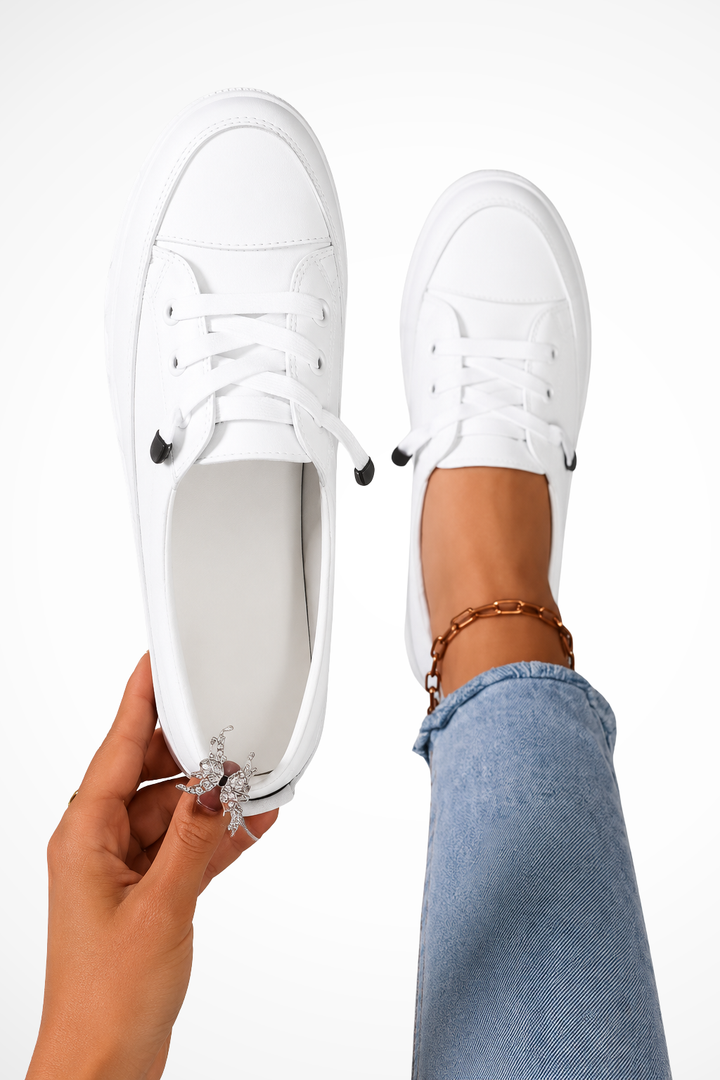 Elise Mode Dames Canvas Sneakers met Veters