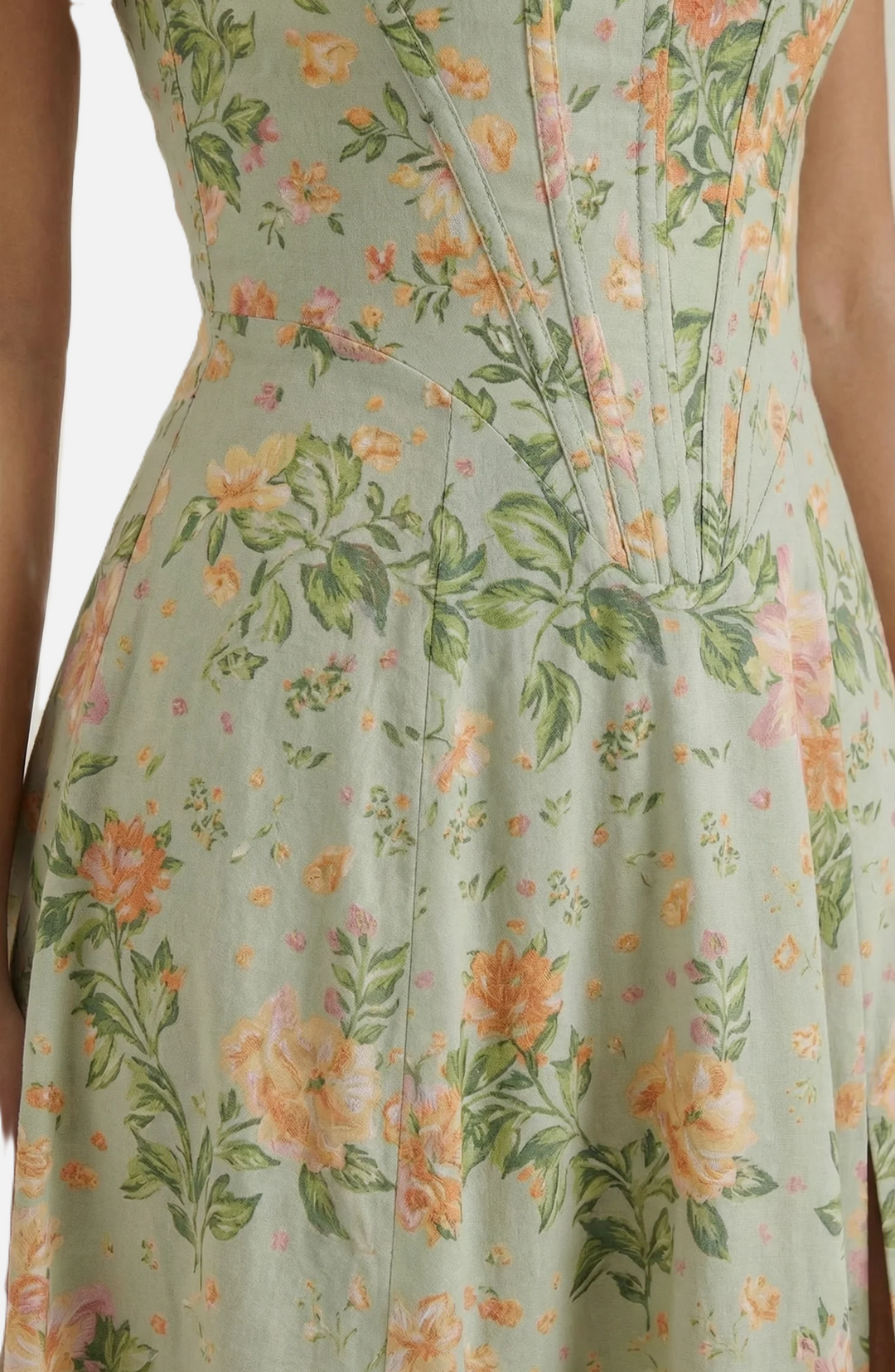 Elise Mode Dames Bloemen Midi Jurk Corset Zijsplit