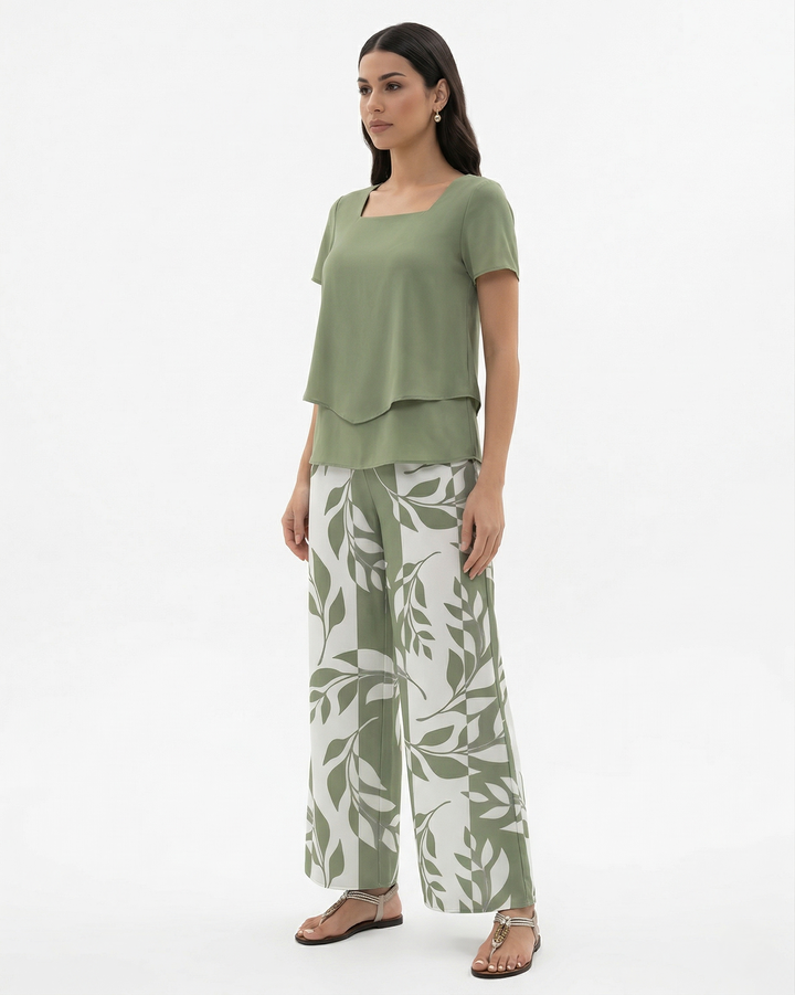 Elise Mode Dames Geprinte Set Relaxed Fit