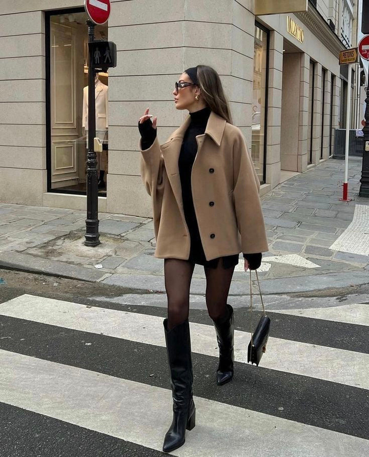 Elise Mode Dames Oversized Teddy Jas met Knopen