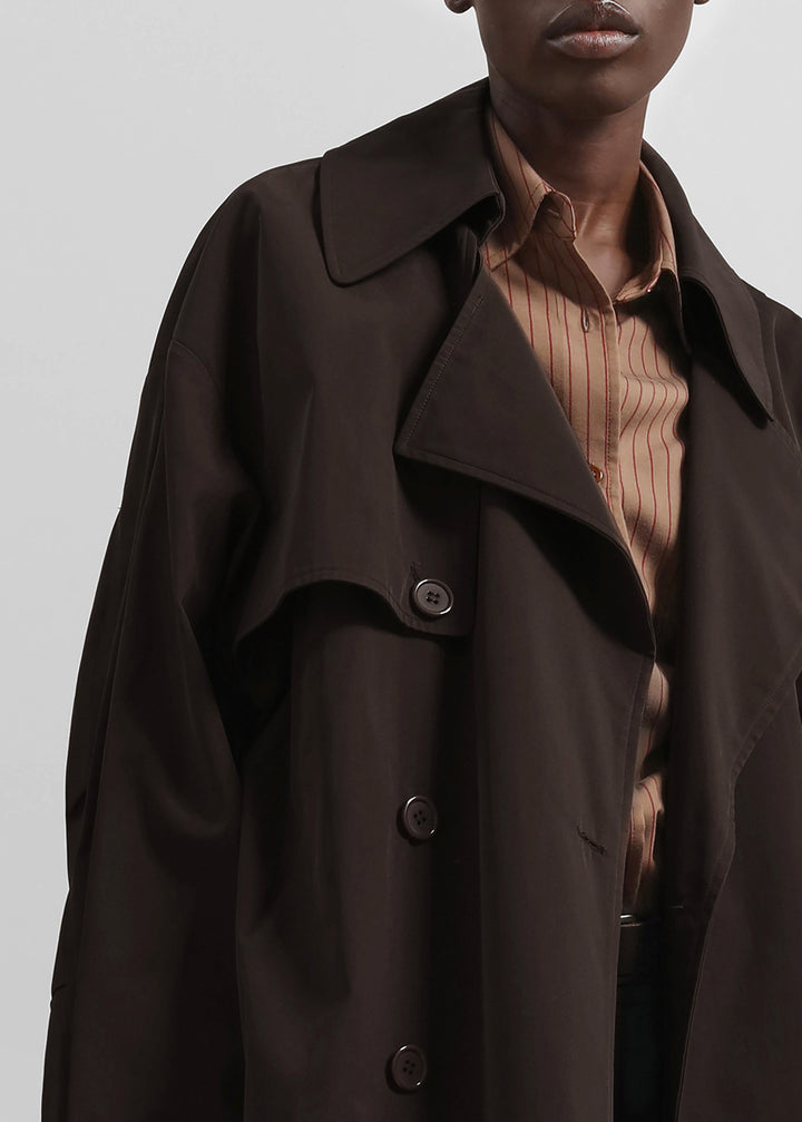 Elise Mode Dames Oversized Trenchcoat met Dubbele Knopenrij