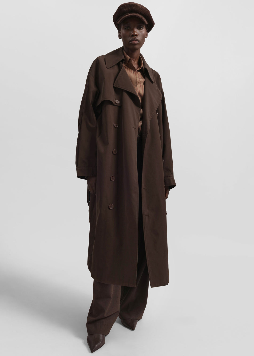 Elise Mode Dames Oversized Trenchcoat met Dubbele Knopenrij
