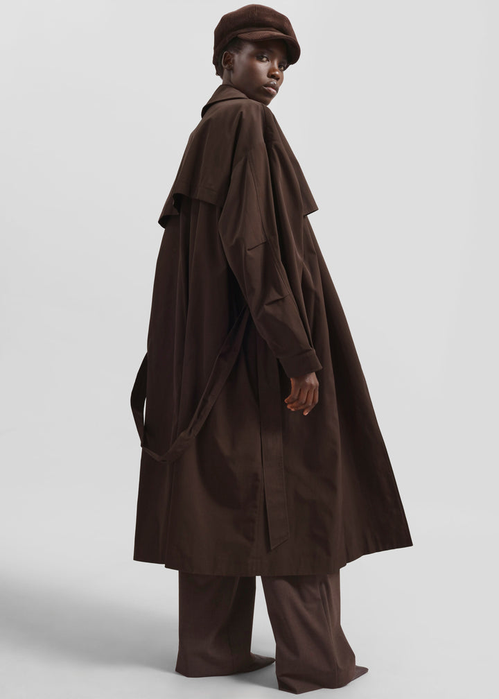 Elise Mode Dames Oversized Trenchcoat met Dubbele Knopenrij