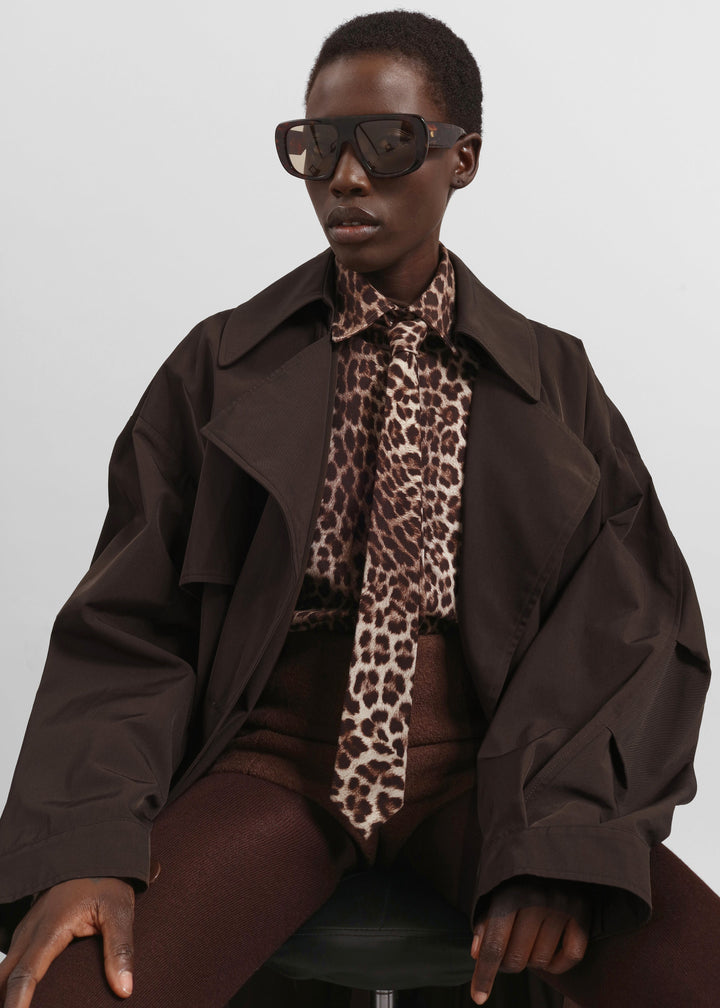 Elise Mode Dames Oversized Trenchcoat met Dubbele Knopenrij