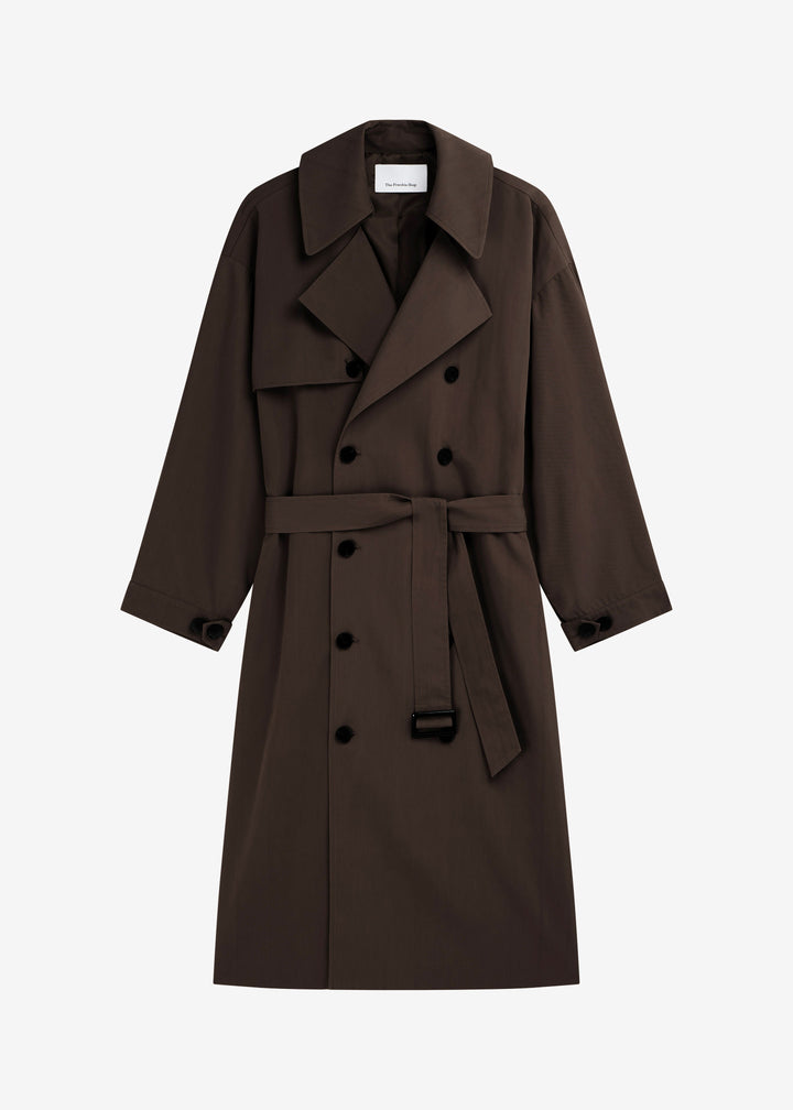 Elise Mode Dames Oversized Trenchcoat met Dubbele Knopenrij