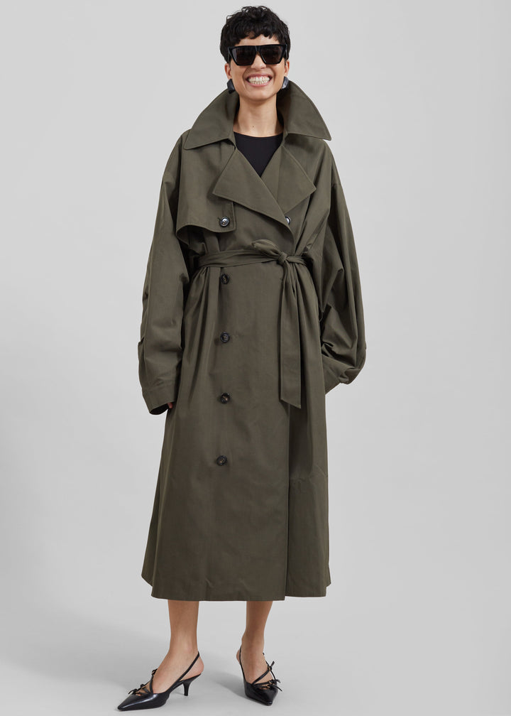 Elise Mode Dames Oversized Trenchcoat met Dubbele Knopenrij