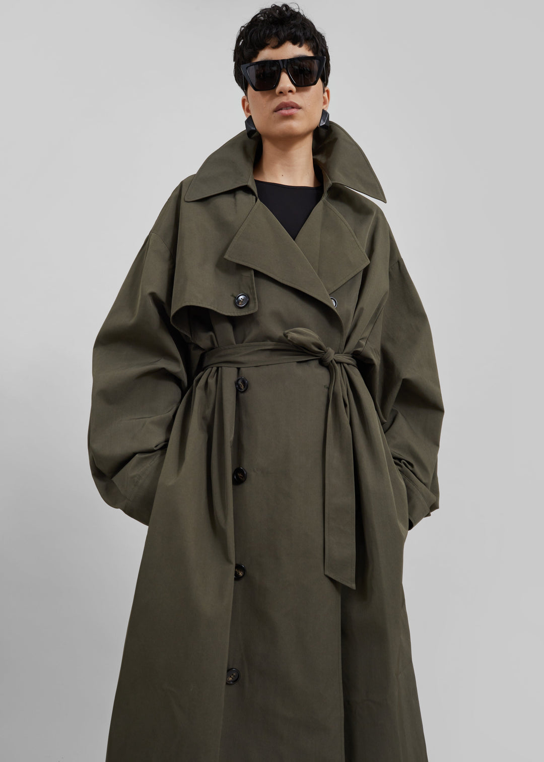 Elise Mode Dames Oversized Trenchcoat met Dubbele Knopenrij