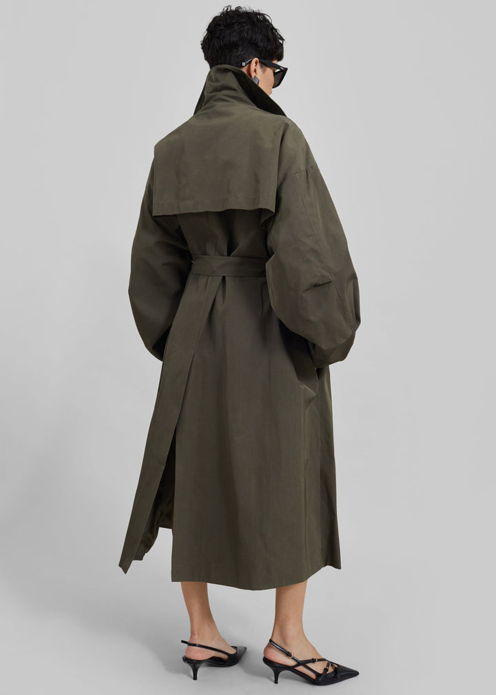 Elise Mode Dames Oversized Trenchcoat met Dubbele Knopenrij