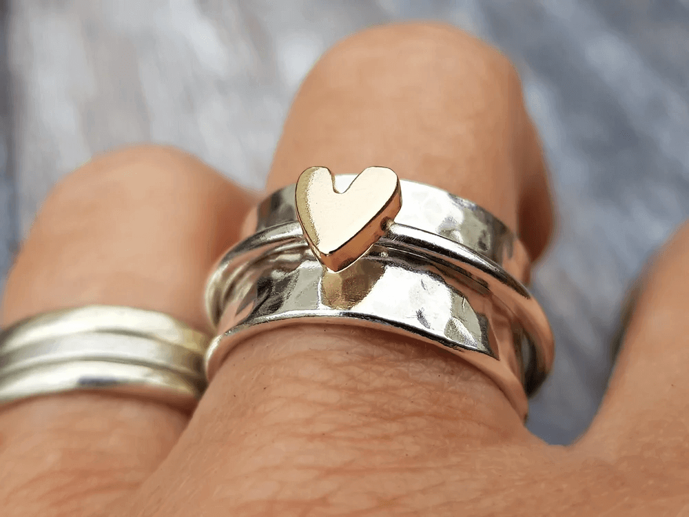 Elise Mode Dames Spinner Ring met Hartje