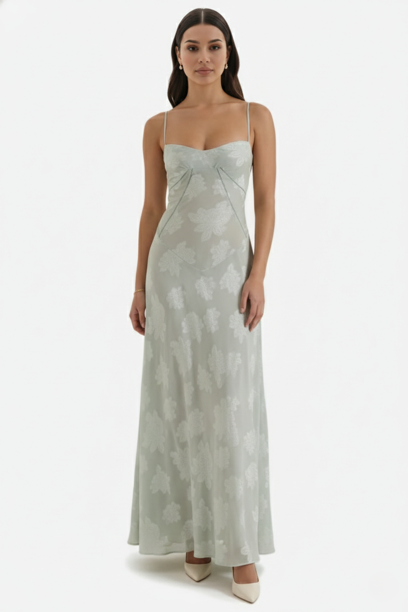 EliseMode Bloemen Slip Maxi Jurk