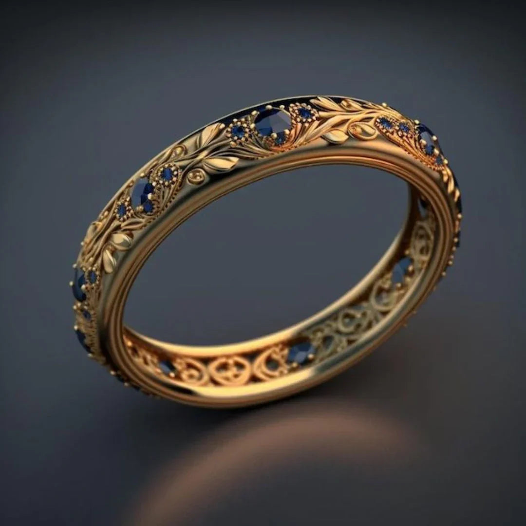 Elise Mode Dames Filigraan Ring met Blauwe Zirkonia in Blauw