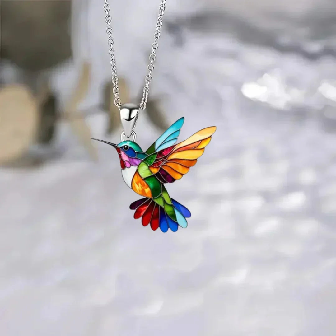 Elise Mode Dames Kolibrie Ketting met Bijpassende Oorbellen