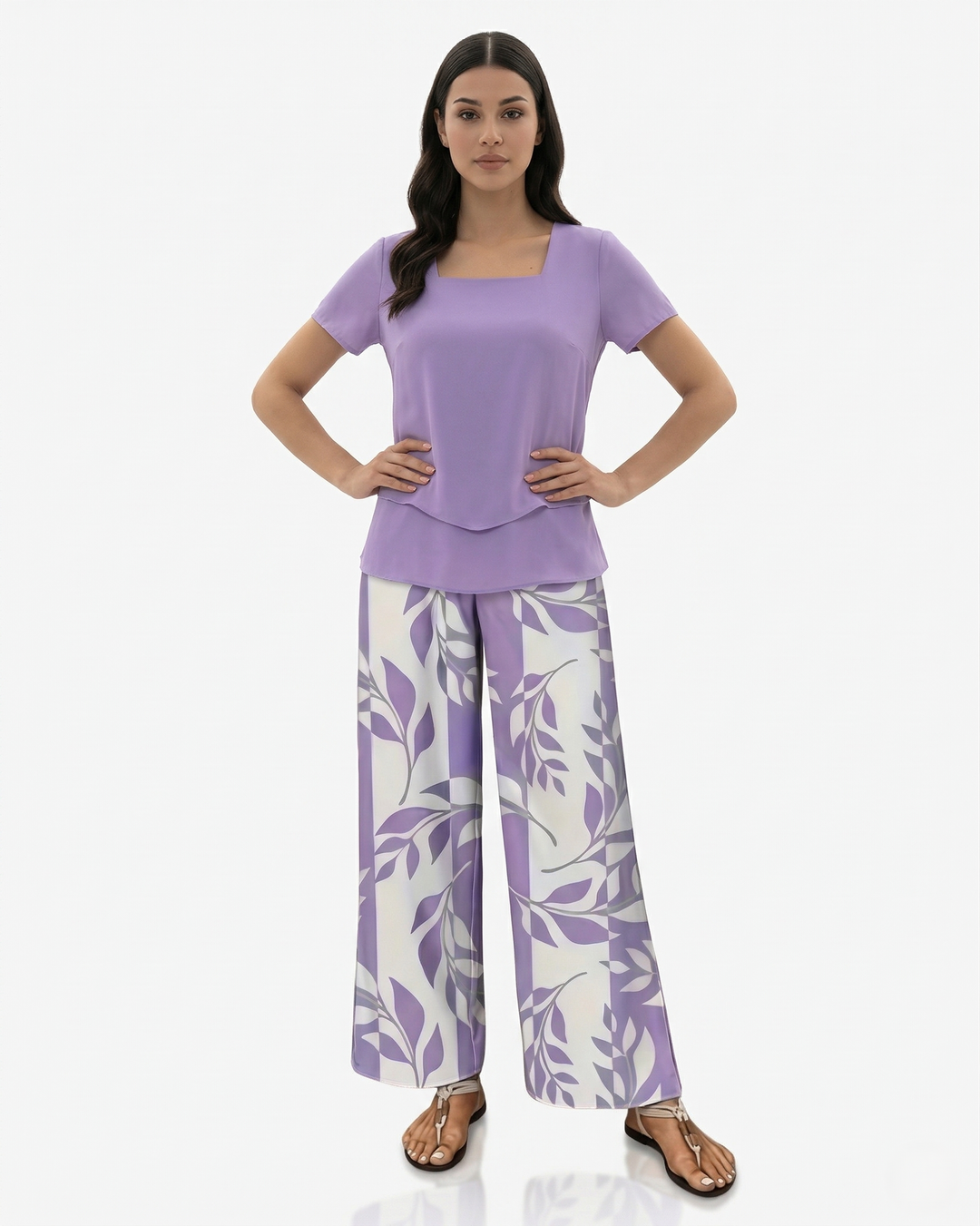 Elise Mode Dames Geprinte Set Relaxed Fit