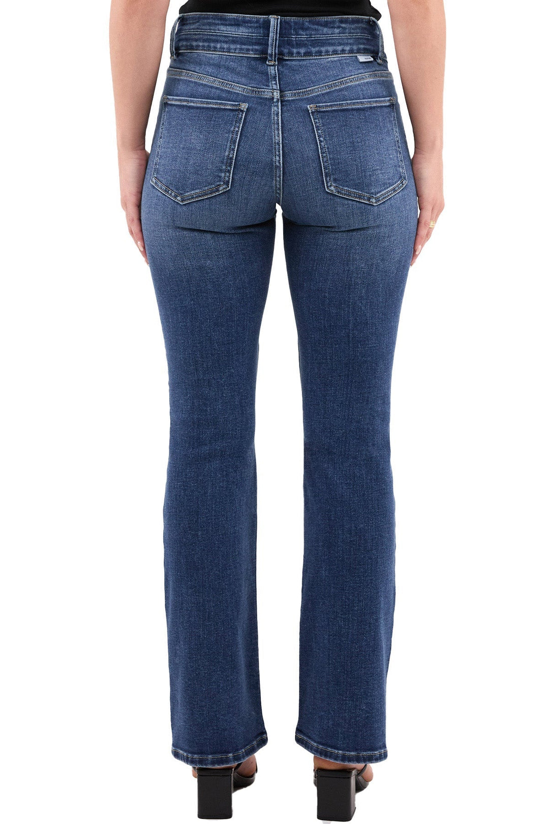 Elise Mode Dames Slim Bootcut Jeans met Hoge Taille