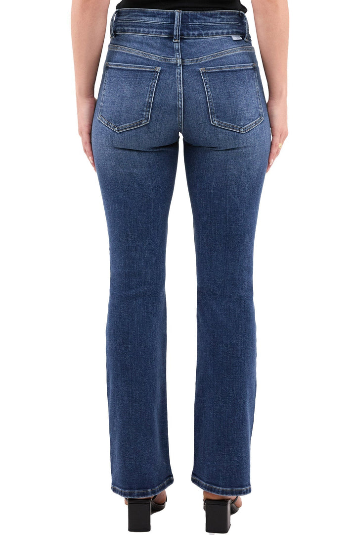 Elise Mode Dames Slim Bootcut Jeans met Hoge Taille