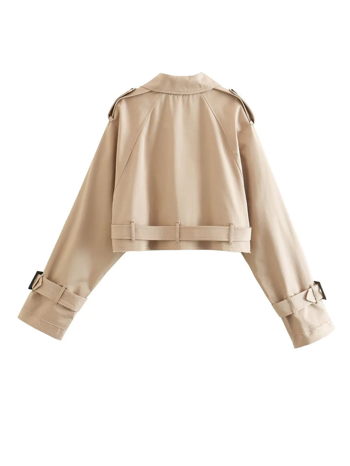 Elise Mode Dames Oversized Korte Trenchcoat