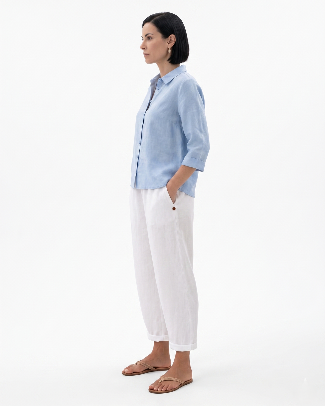 EliseMode Dames Tapered Broek Elastische Taille