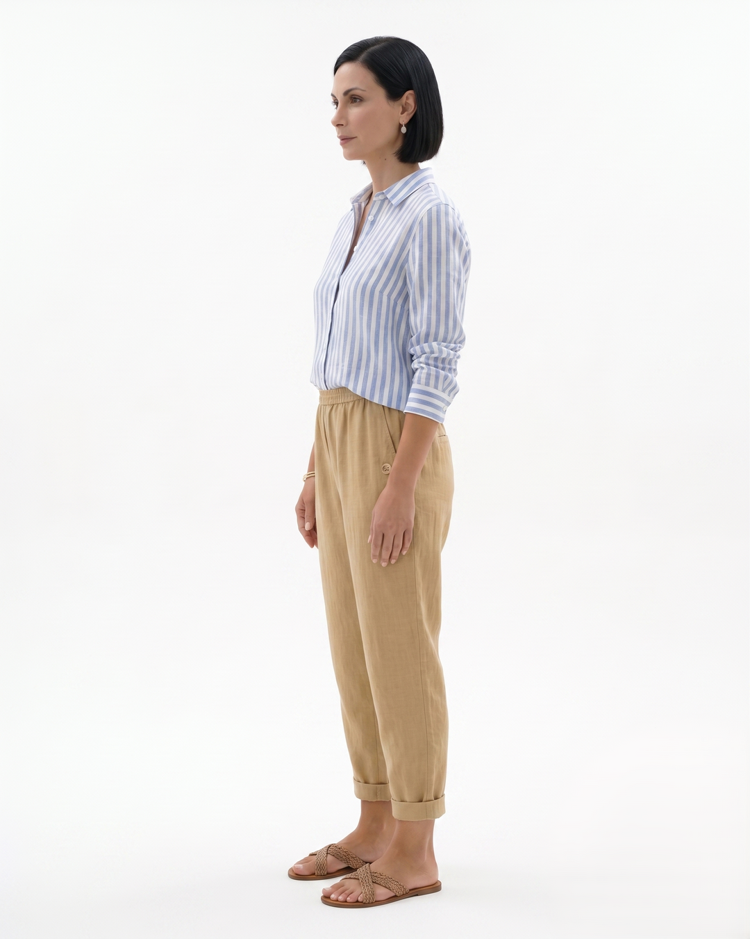 EliseMode Dames Tapered Broek Elastische Taille