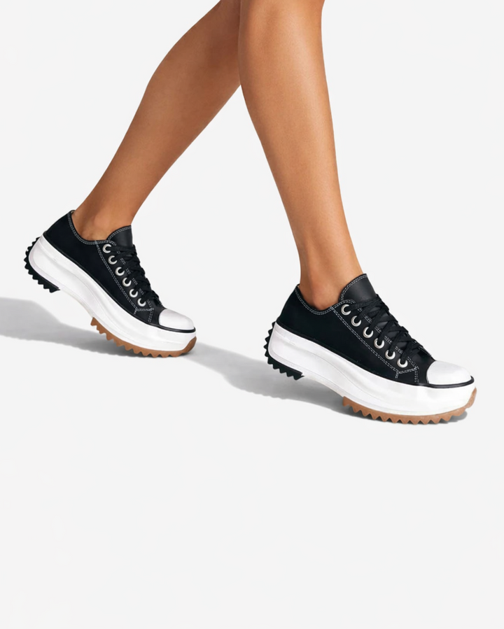 Elise Mode Platform Canvas Sneakers in Zwart