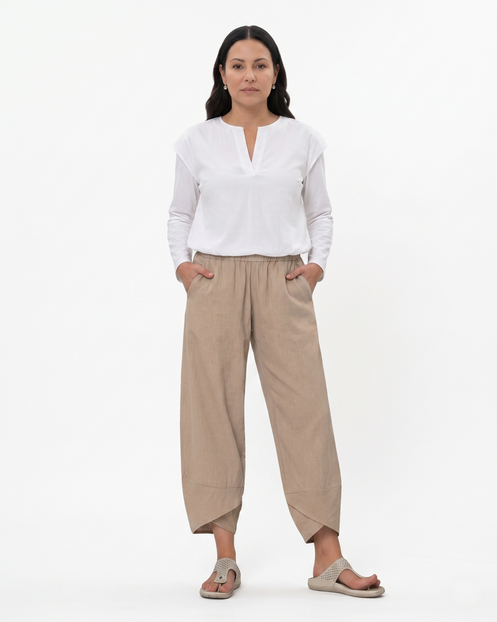 EliseMode Dames Wijde Broek Relaxed Hoge Taille