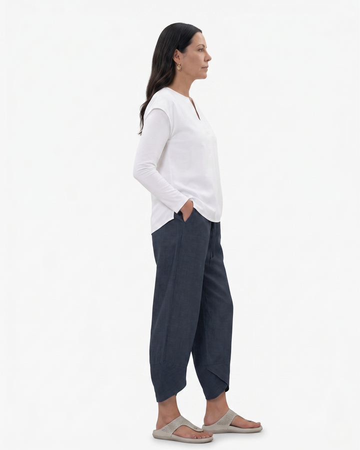 EliseMode Dames Wijde Broek Relaxed Hoge Taille