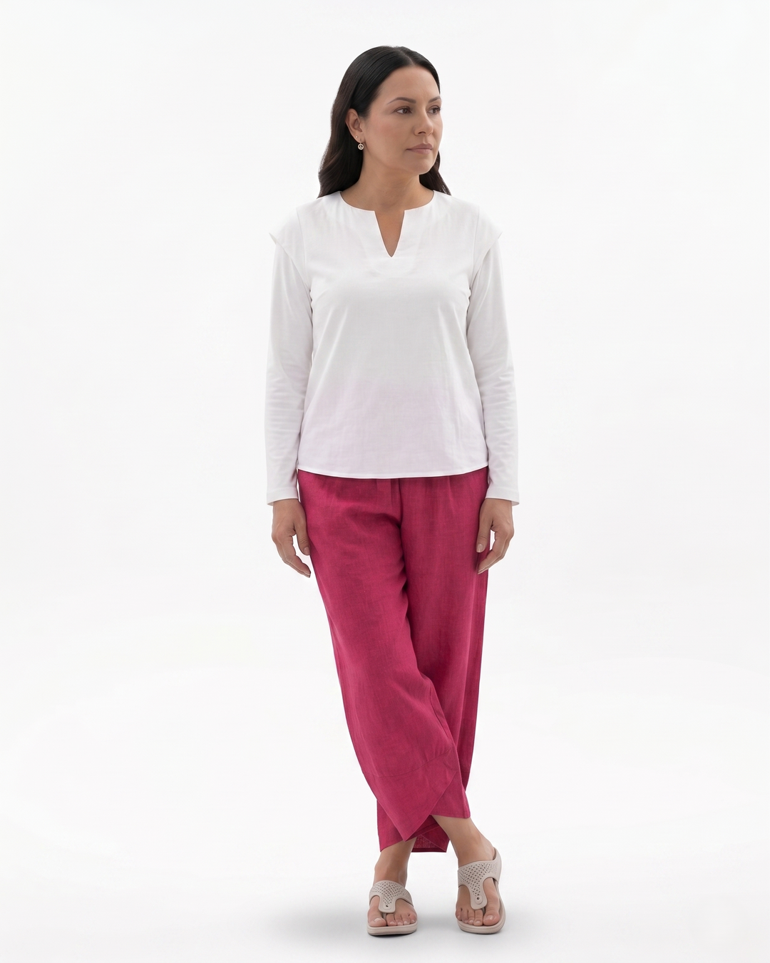 EliseMode Dames Wijde Broek Relaxed Hoge Taille