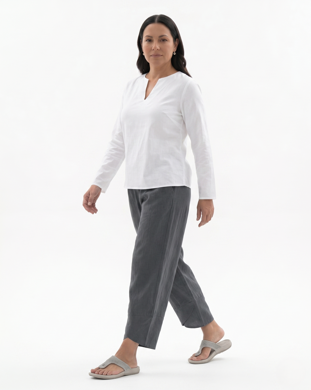 EliseMode Dames Wijde Broek Relaxed Hoge Taille