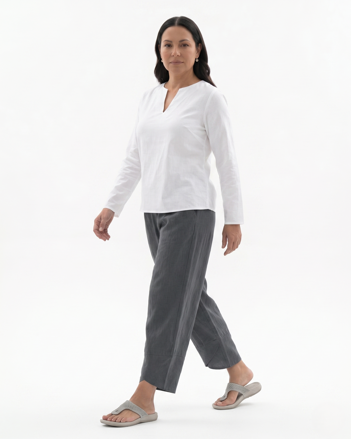 EliseMode Dames Wijde Broek Relaxed Hoge Taille